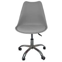 Kit 2 Cadeiras Office Base Cromada Com Rodizio Giratória Saarinen Cinza - 9