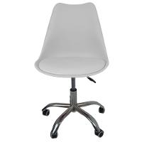 Kit 4 Cadeiras Office Base Cromada Com Rodizio Giratória Saarinen Branco - 9