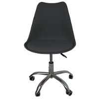 Kit 3 Cadeiras Office Base Cromada Com Rodizio Giratória Saarinen Preto - 7