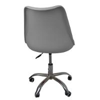 Cadeira Office Base Cromada Com Rodizio Giratória Saarinen Cinza - 5
