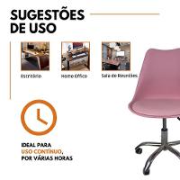 Kit 10 Cadeiras Office Base Cromada Com Rodizio Giratória Saarinen Rosa - 3