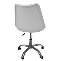 Cadeira Office Base Cromada Com Rodizio Giratória Saarinen Branco - 9