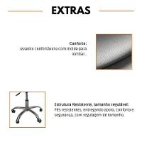 Kit 5 Cadeiras Office Base Cromada Com Rodizio Giratória Saarinen Branco - 7