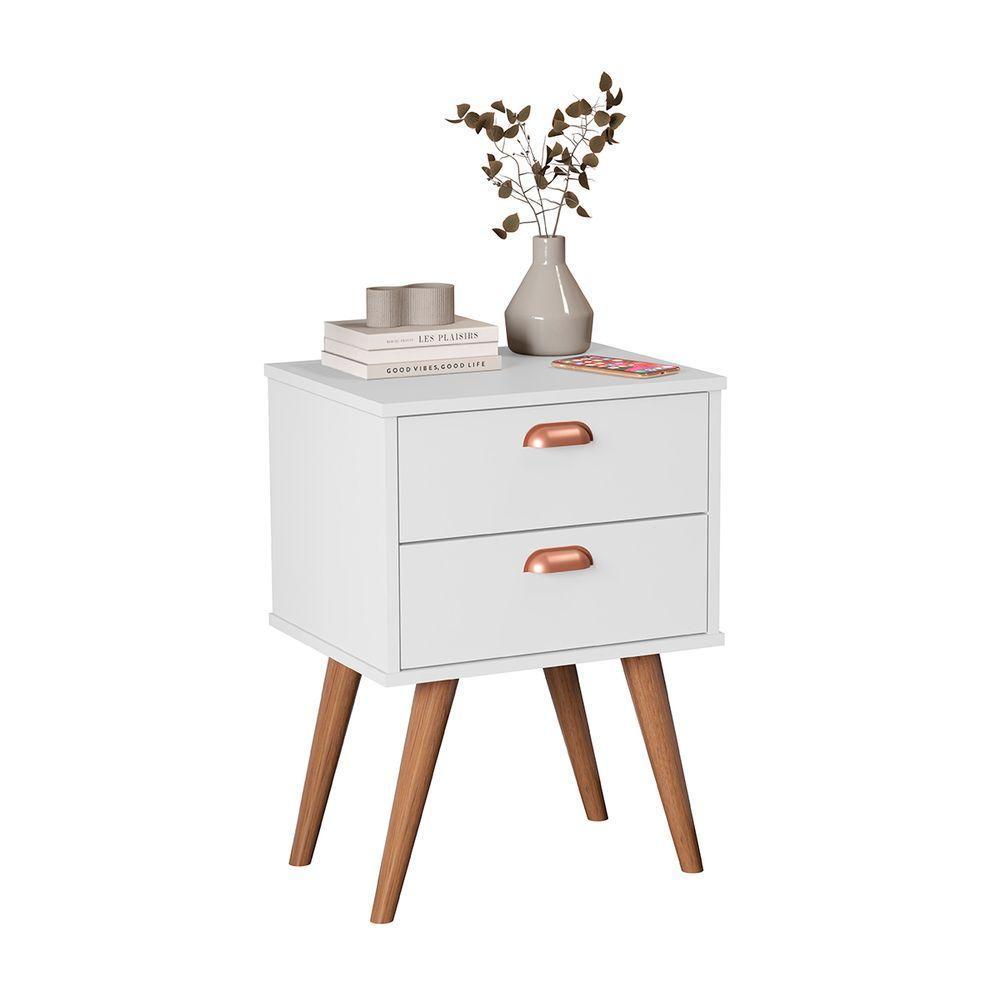 Mesa Cabeceira Quarto Janus Branco - 3
