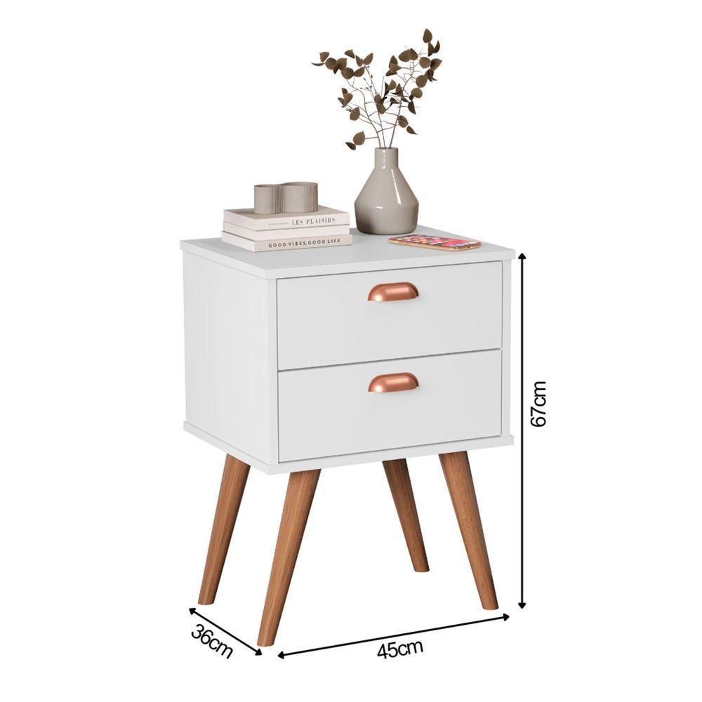 Mesa Cabeceira Quarto Janus Branco - 4