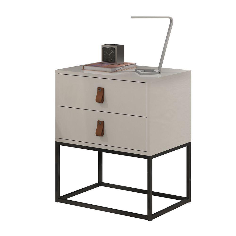 Mesa De Cabeceira Unic 45 Moderna Corrediças Telecóspicas Off Preto - 3