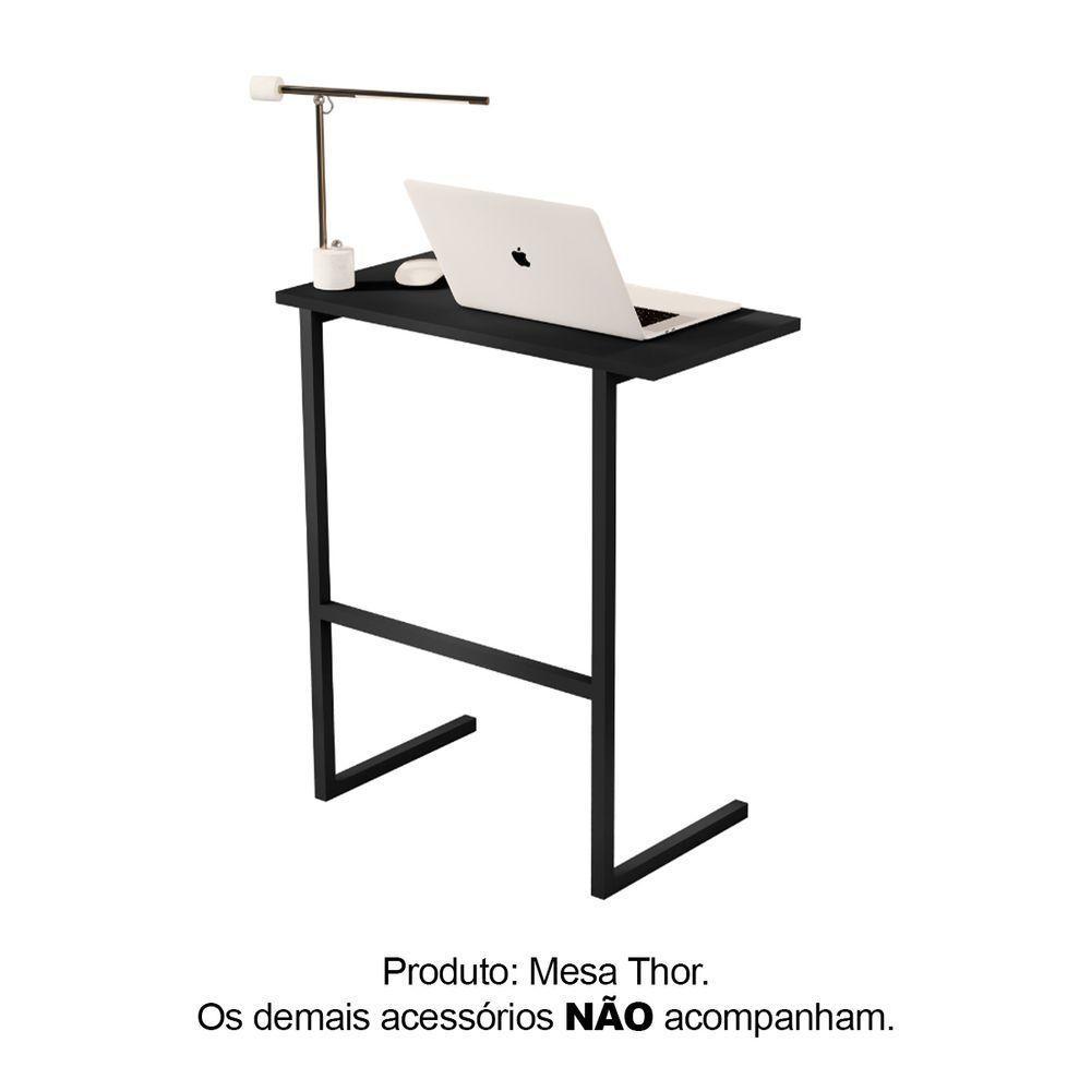 Mesa Notebook Escritório Sala Thor Preto - 2