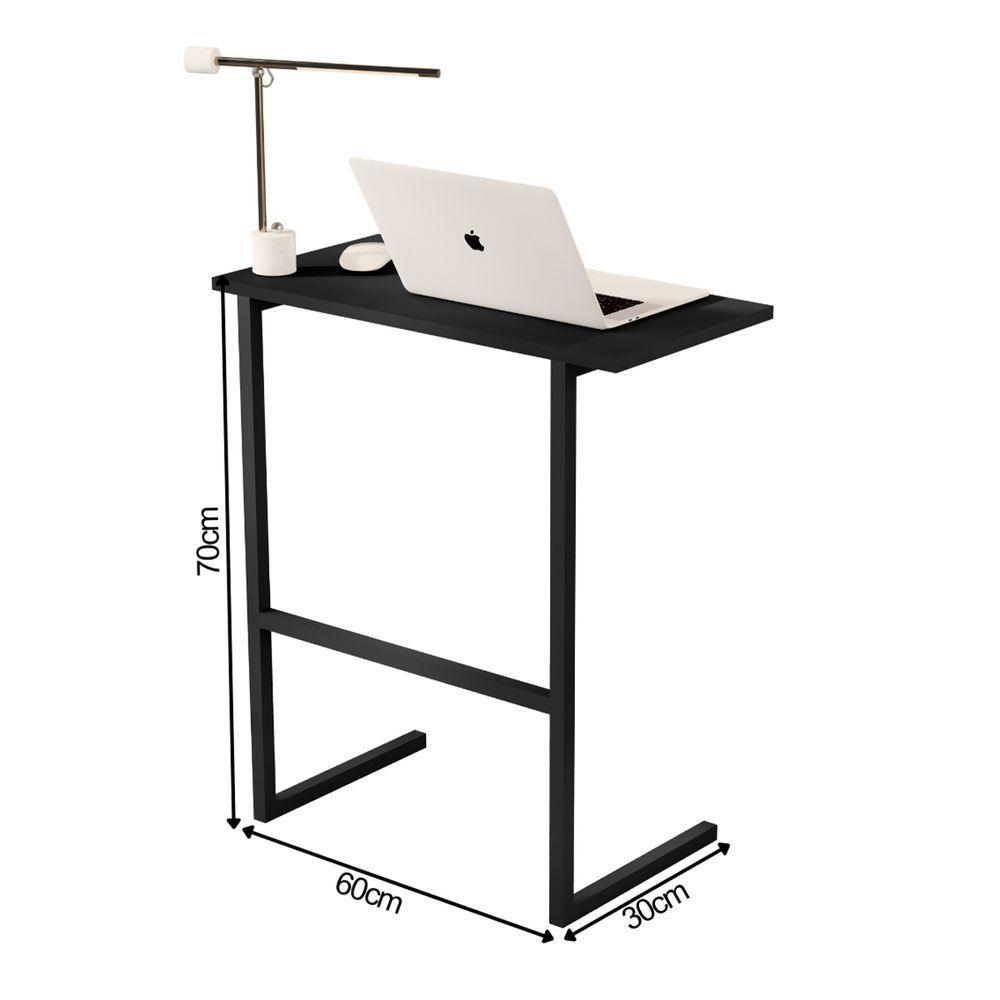 Mesa Notebook Escritório Sala Thor Preto - 4