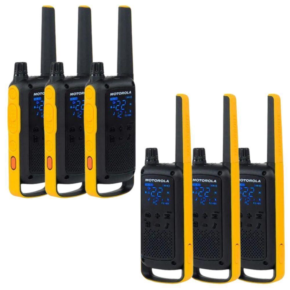 Kit 6x Rádio Comunicador Motorola T470br 35km Ht Talkabout - 1