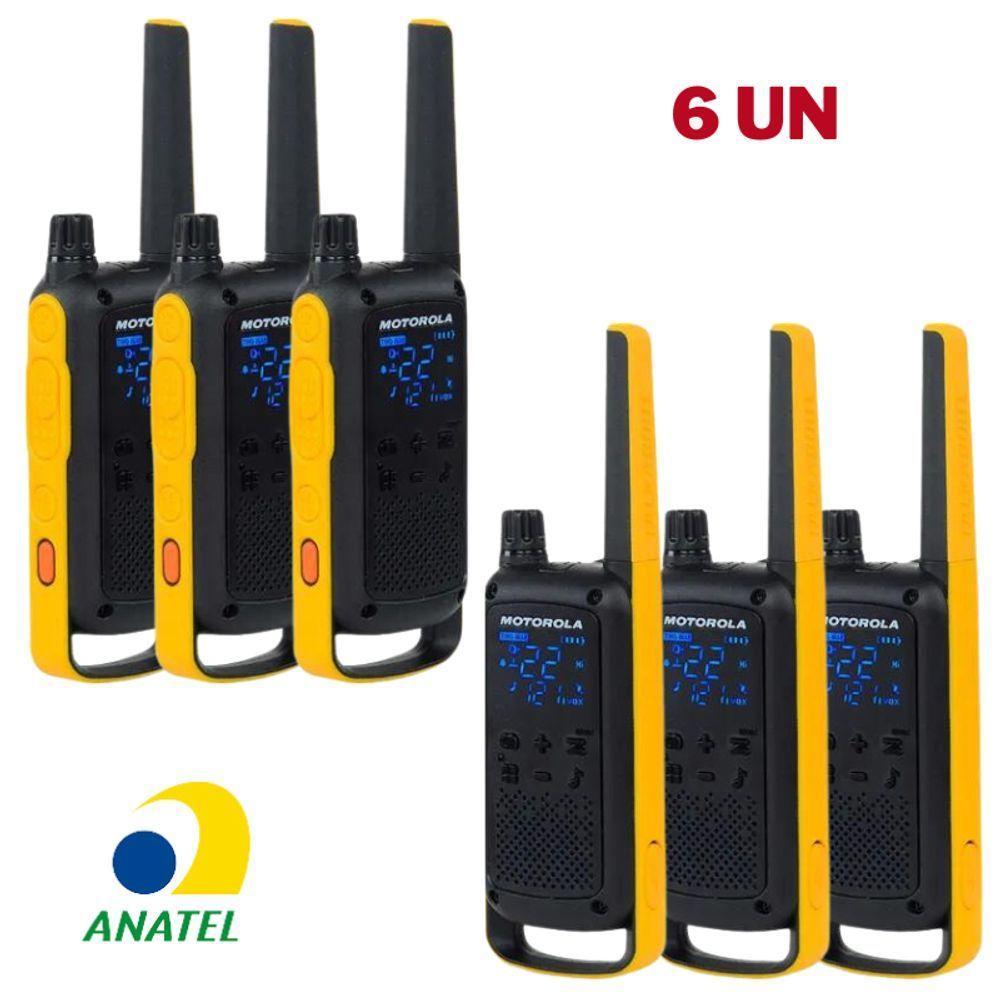 Kit 6x Rádio Comunicador Motorola T470br 35km Ht Talkabout - 2