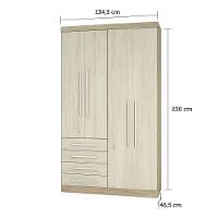 Guarda Roupa 4 Portas Nicho Avelã Rústico Com Ártico Rústico - 3