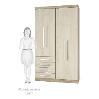 Guarda Roupa 4 Portas Nicho Avelã Rústico Com Ártico Rústico