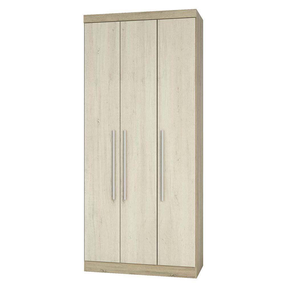 Guarda Roupa 3 Portas 2 Gavetas Avelã Rústico Com Ártico - 1