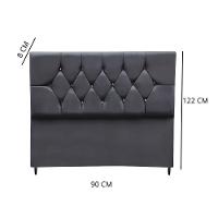 Cabeceira Estofada Cama Box Solteiro 90 Cm Suede Nina Cor:cinza Escuro - 3