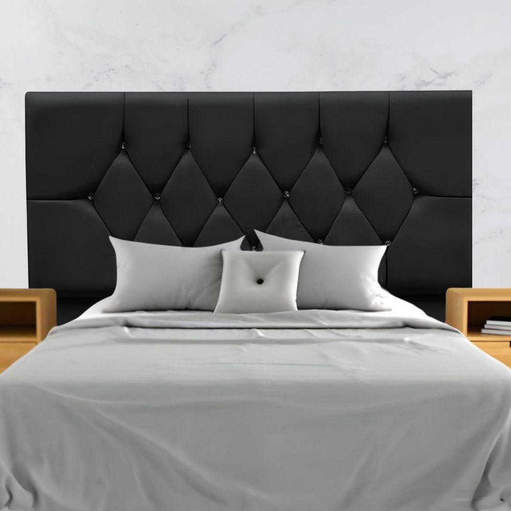 Cabeceira Estofada Cama Box King 195 Cm Suede Nina Cor:preto - 2