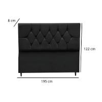 Cabeceira Estofada Cama Box King 195 Cm Suede Nina Cor:preto - 3