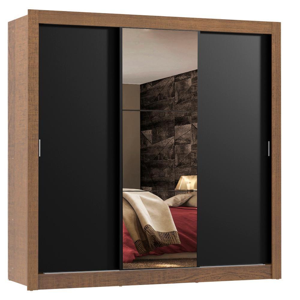 Guarda Roupa 3 Portas de Correr com Espelho 4 Gavetas Madesa - 1