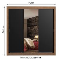 Guarda Roupa 3 Portas de Correr com Espelho 4 Gavetas Madesa - 2