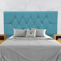 Cabeceira Estofada Cama Box King 195 Cm Suede Nina Cor:azul Turquesa - 2