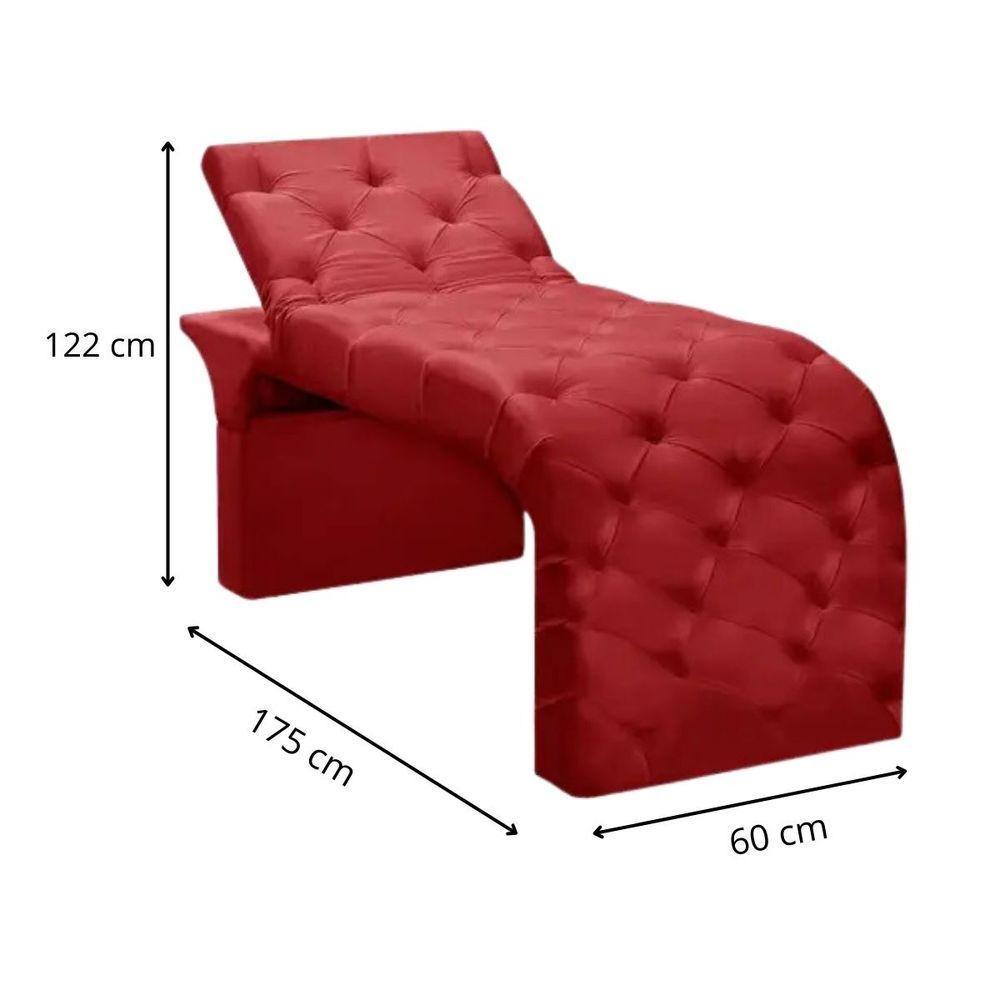 Maca Estofada Estética Cílios Regulável Spa Veludo Larissa Cor:vermelho - 3