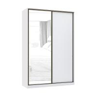 Guarda Roupa 2 Portas De Correr 159cm Branco Com Branco Mat - 1