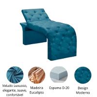 Maca Estofada Estética Cílios Regulável Spa Veludo Ana Cor:azul Turquesa