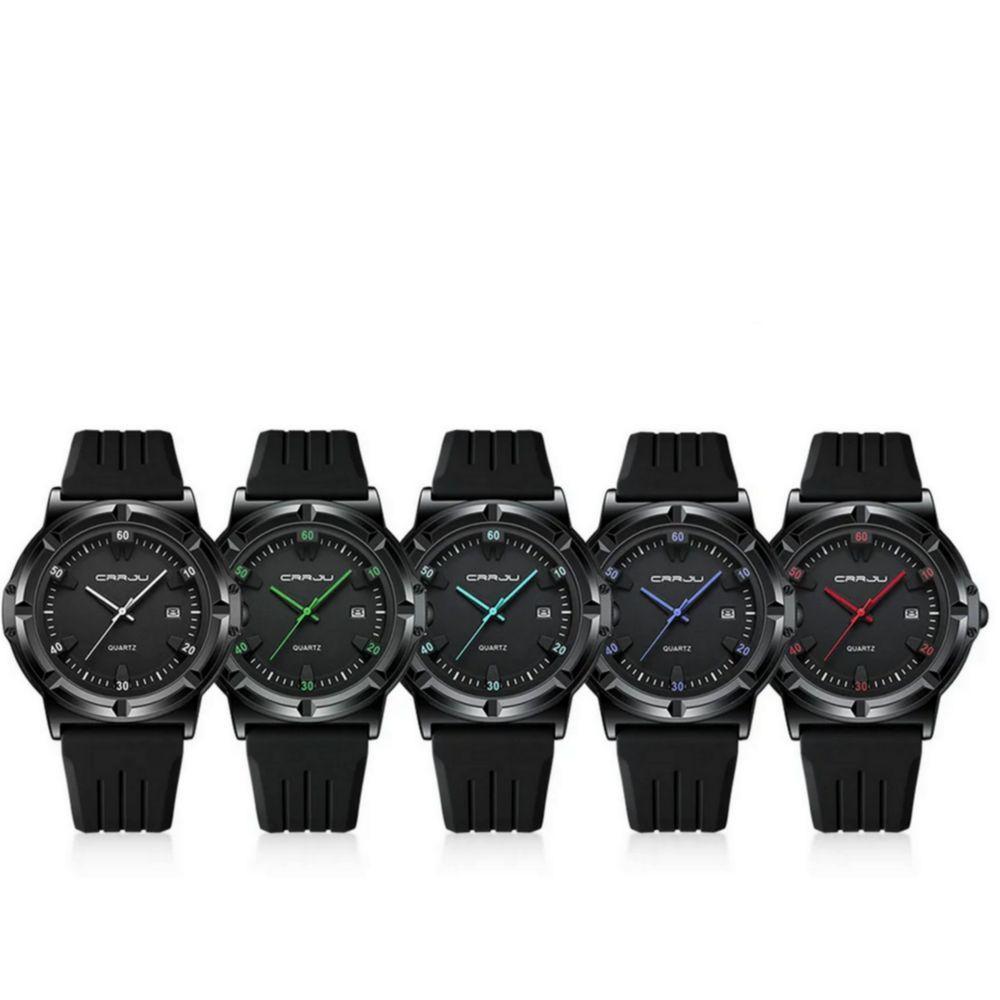 Relógio Masculino Casual De Quartzo Analógico Pulseira De Silicone à Prova D'água Verde - 3