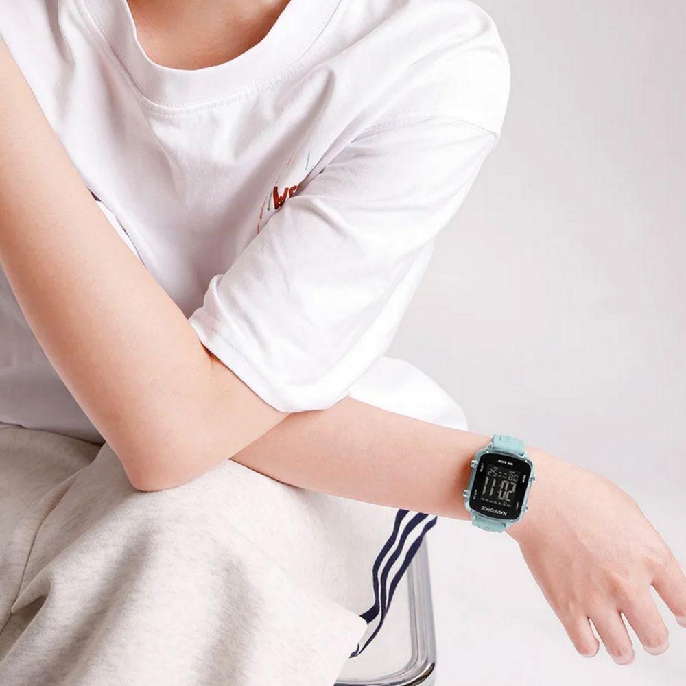 Relógio Unissex Digital Esportivo á Prova D´agua Pulseria Silicone Tela Display Lcd Casual Azul Claro - 3