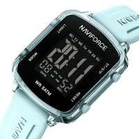 Relógio Unissex Digital Esportivo á Prova D´agua Pulseria Silicone Tela Display Lcd Casual Azul Claro - 2