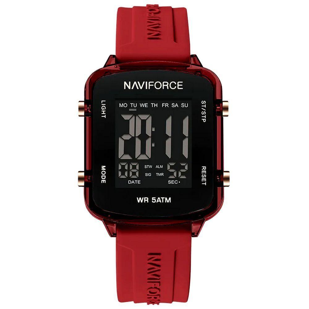 Relógio Unissex Digital Esportivo á Prova D´agua Pulseria Silicone Tela Display Lcd Casual Vermelho - 1