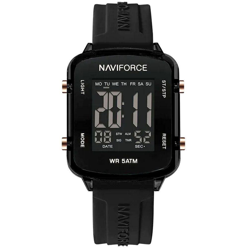 Relógio Unissex Digital Esportivo á Prova D´agua Pulseria Silicone Tela Display Lcd Casual Preto - 1