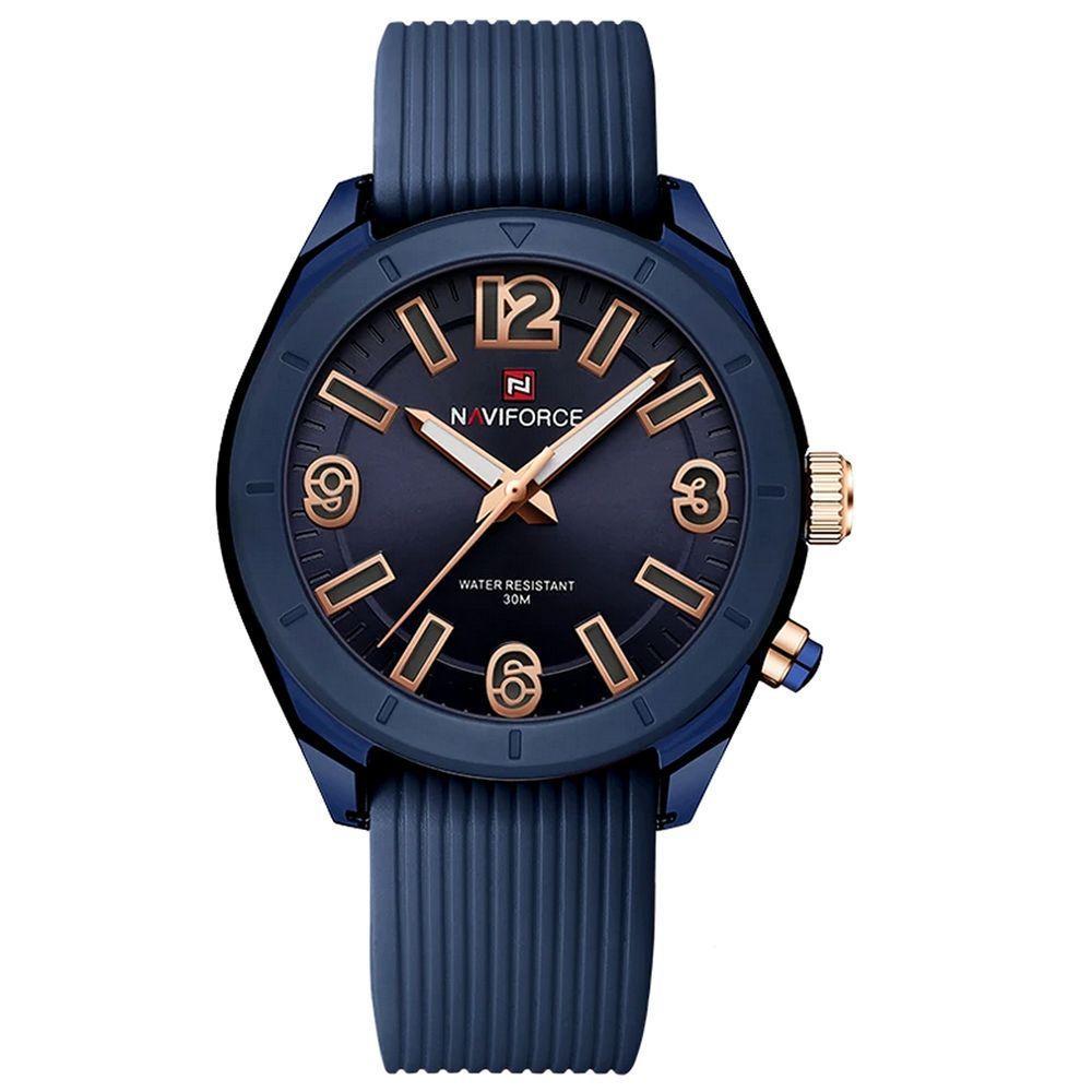 Relógio De Pulso Feminino Quartzo Pulseira Silicone à Prova D´água Casual Analógico Azul - 1