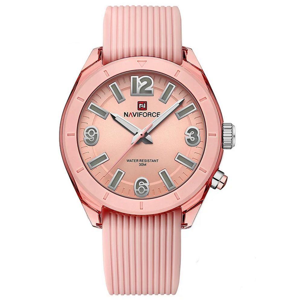 Relógio De Pulso Feminino Quartzo Pulseira Silicone à Prova D´água Casual Analógico Rosa - 1