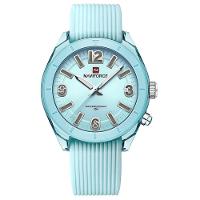 Relógio De Pulso Feminino Quartzo Pulseira Silicone à Prova D´água Casual Analógico Azul Claro - 1