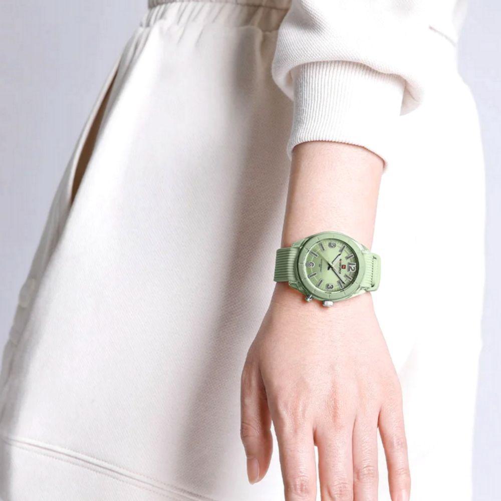 Relógio De Pulso Feminino Quartzo Pulseira Silicone à Prova D´água Casual Analógico Verde - 4