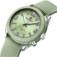 Relógio De Pulso Feminino Quartzo Pulseira Silicone à Prova D´água Casual Analógico Verde - 2