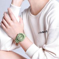 Relógio De Pulso Feminino Quartzo Pulseira Silicone à Prova D´água Casual Analógico Verde - 3