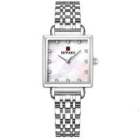 Relógio De Pulso De Quartzo Quadrado Feminino Impermeável Com Strass Elegante Prata - 1