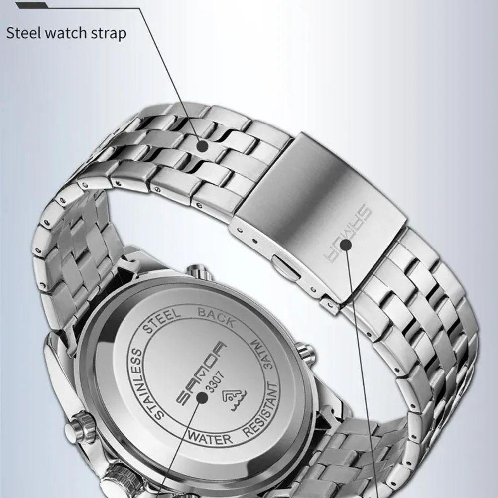 Relógio Multifuncional, Quartzo Eletrônico, Display Duplo 3307 Cinza - 2