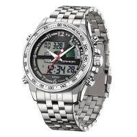 Relógio Multifuncional, Quartzo Eletrônico, Display Duplo 3307 Cinza - 1