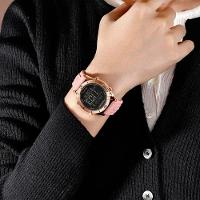 Relógio Feminino Esportivo Tela Lcd Digital Pulseira Silicone Impermeavel 3atm Rosa - 2