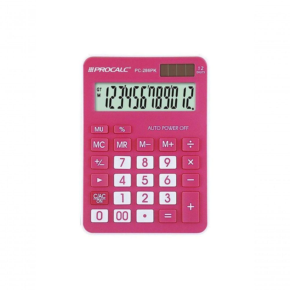 Calculadora De Mesa Procalc Pc286 Pk 12 Digitos Pink - 1