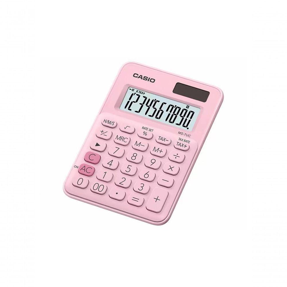 Calculadora De Mesa 10 Dígitos Com Cálculo De Horas Ms-7uc-pk-n-dc Rosa - 1