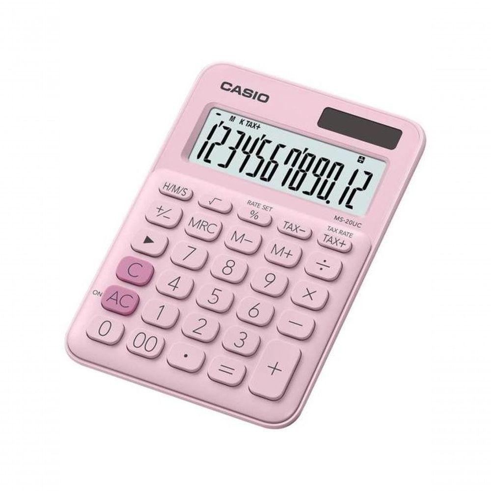 Calculadora De Mesa Casio Ms20uc 12 Dígitos Rosa Claro - 1