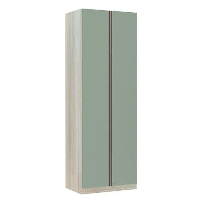Guarda Roupa Solteiro Prime Plus 2 Portas 3 Gavetas Legno Crema com Verde Jade Luciane