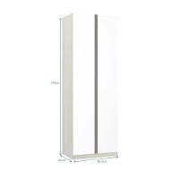 Guarda Roupa 2 Portas 80cm Legno Crema Com Branco Mat - 2