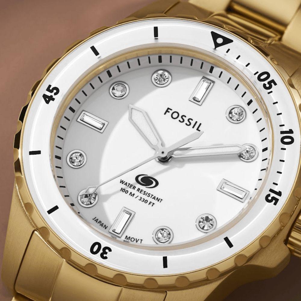 Relógio Fossil Feminino Blue Dourado - Es5350-1dn Es5350-1dn - 5