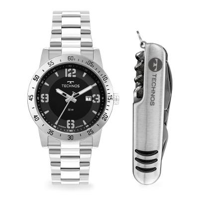 Kit Technos Masculino Militar Prata - 2115tva-k1p 2115tva-k1p