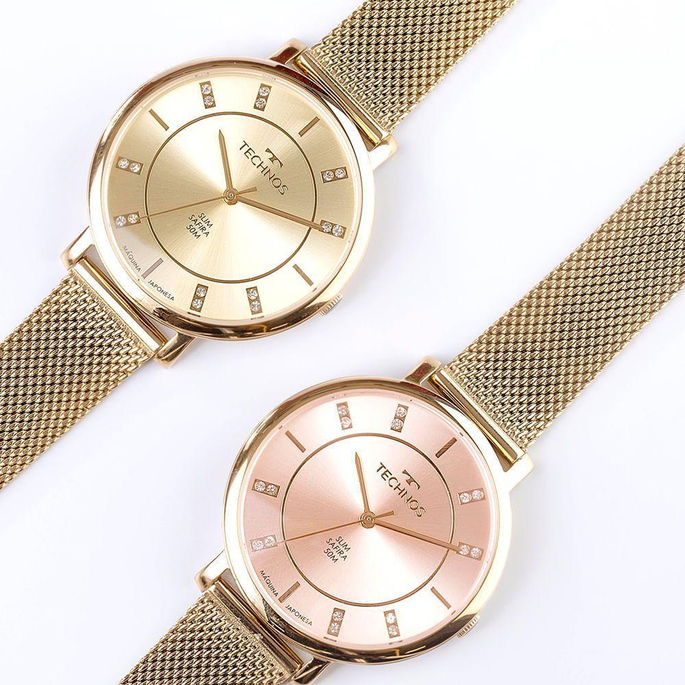 Relógio Technos Feminino Slim Dourado - Gl32ar-1x Gl32ar-1x - 5