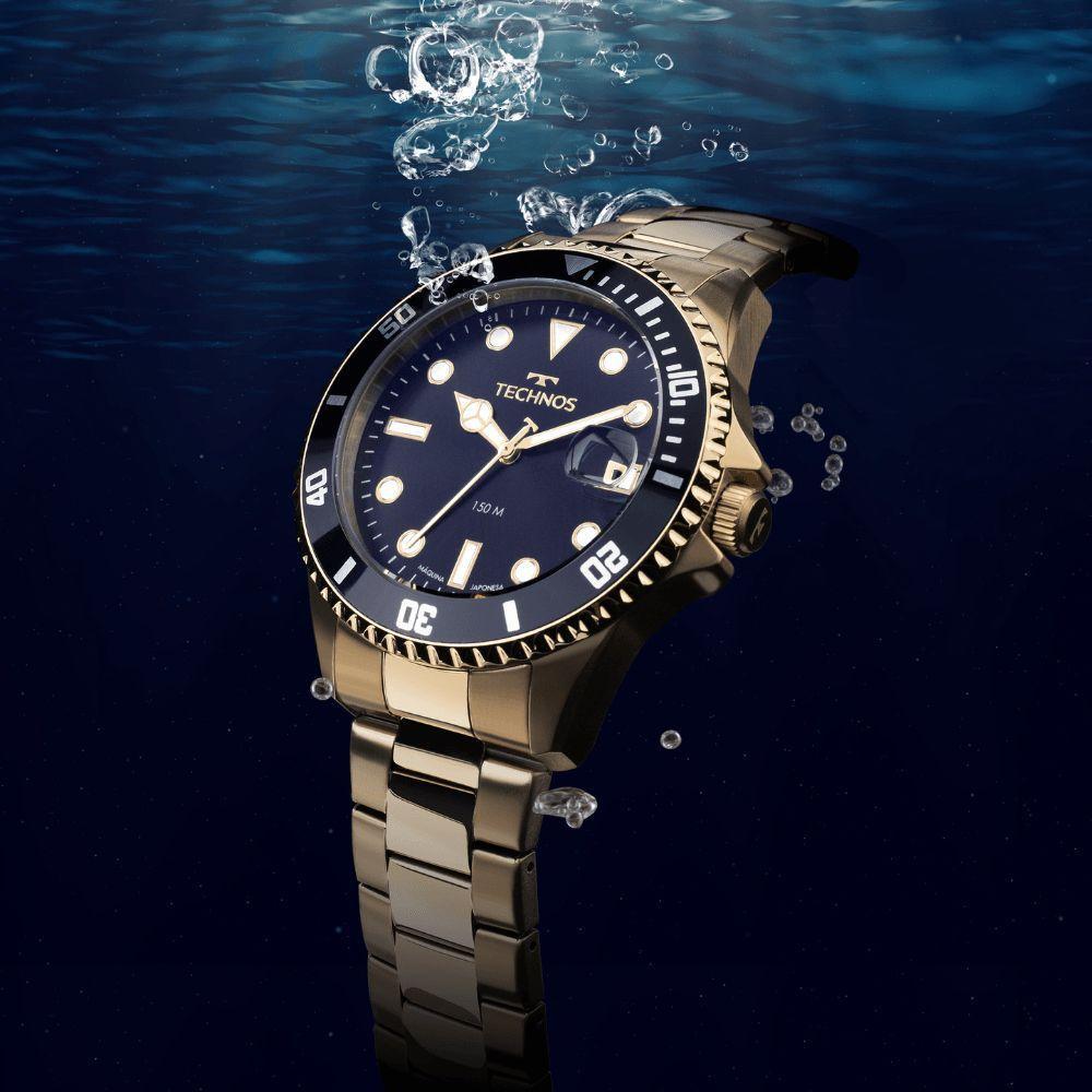 Relógio Technos Masculino Acqua Dourado - 2415dw-1p 2415dw-1p - 3